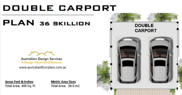 Skillion Roof Double Carport Floor Plan